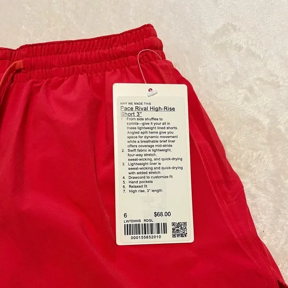 BRAND NEW Lululemon Pace Rival High-Rise Short 3" - Picture 7 of 8